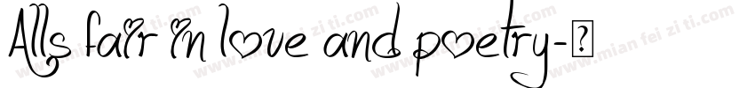Alls fair in love and poetry字体转换
